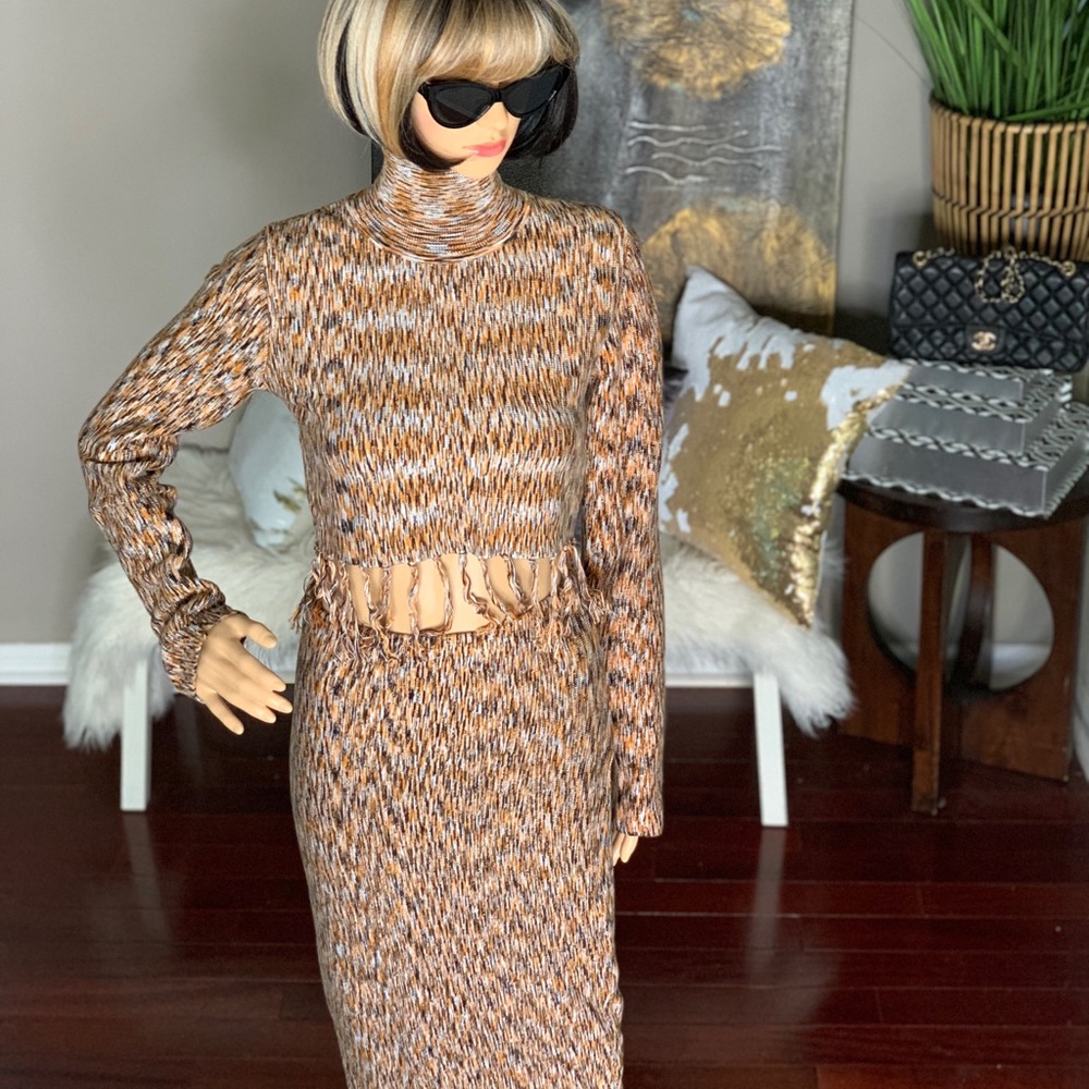 2 Peice Co-Ord Set Sweater & Midi Skirt